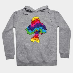 The Perfect Magic Mushroom: Trippy Drippy Rainbow Line Art Hoodie